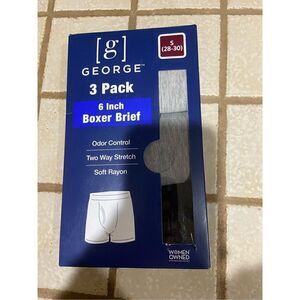 New George 3 Pack 6 inch Boxer Brief’s size Small‎